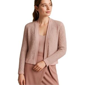 ANTHROPOLOGIE SLEEPING on SNOW Lilac Mohair Blend Slotted Cardigan Jacket